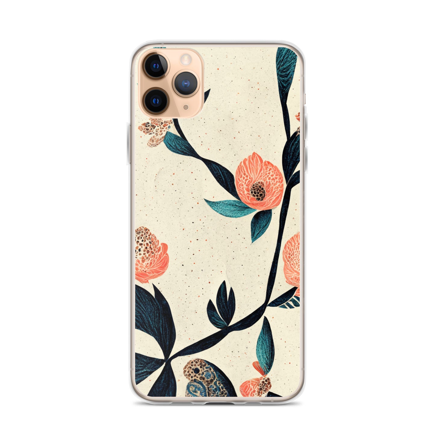 iPhone Case - Paisley Flowers on Speckled Ivory