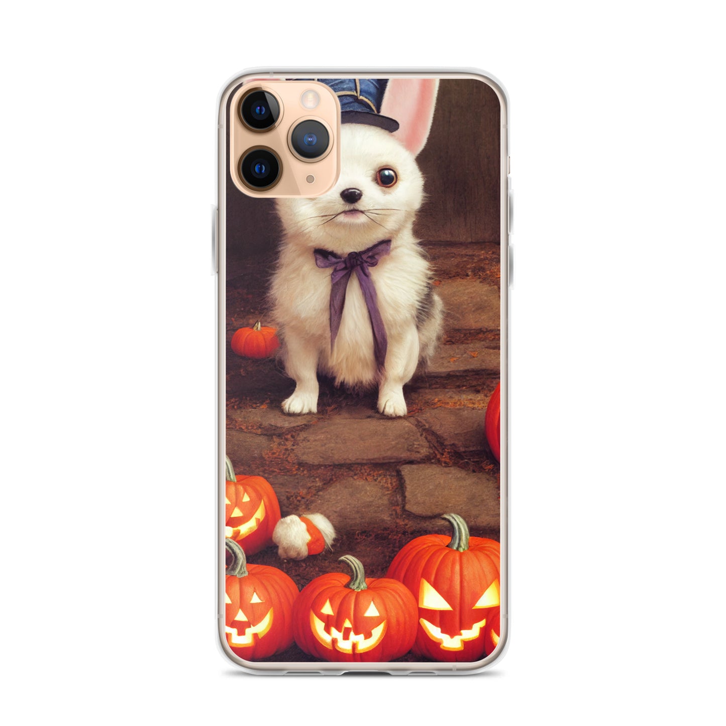 iPhone Case - Halloween Cute Pup with Purple Bow