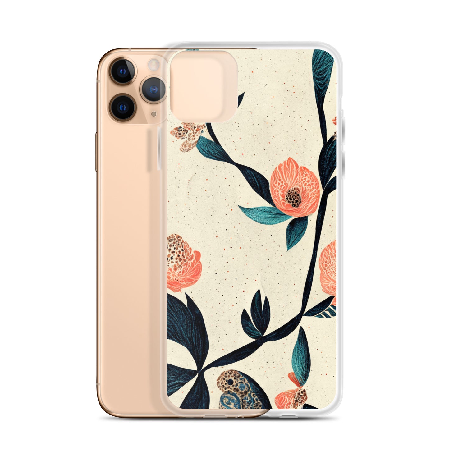 iPhone Case - Paisley Flowers on Speckled Ivory