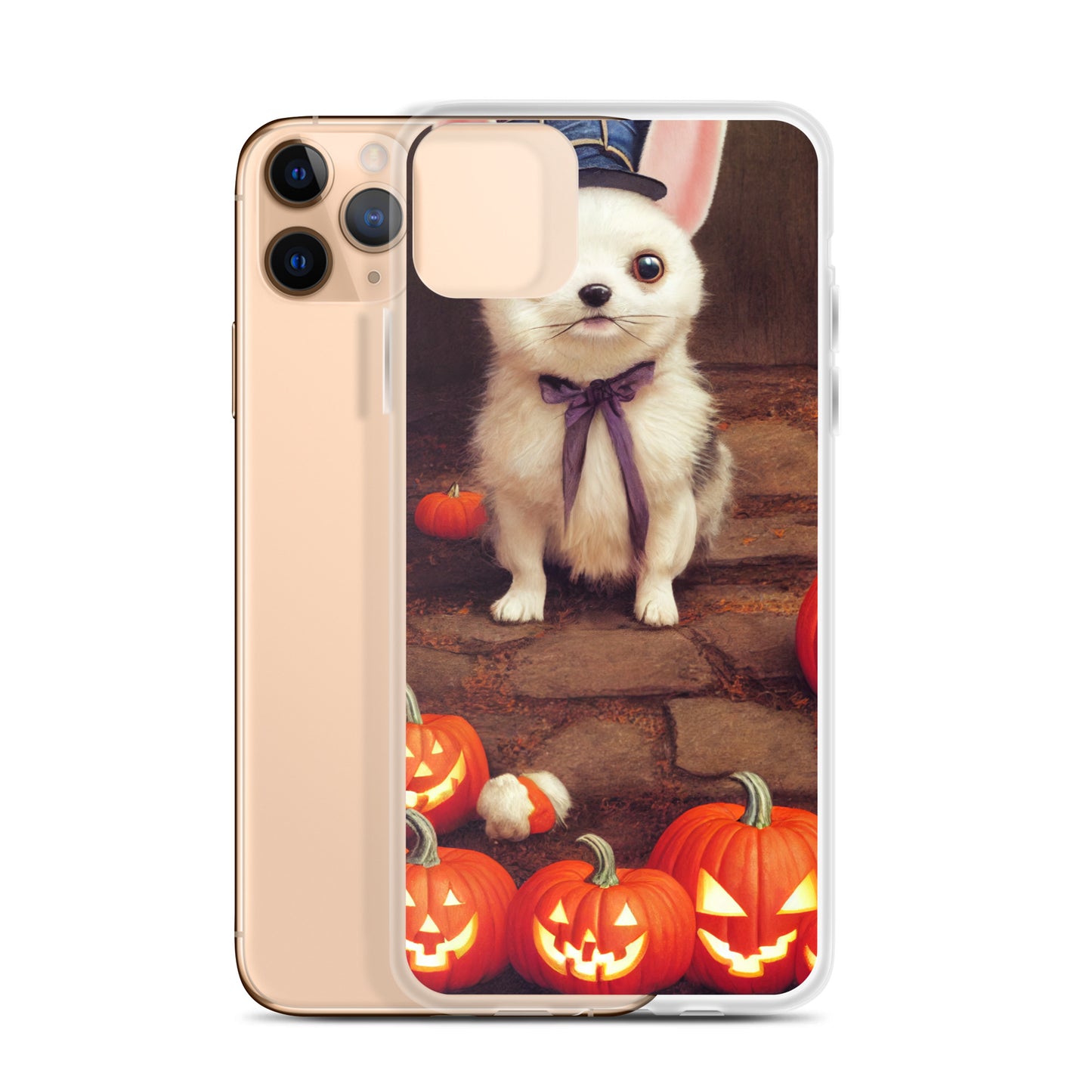 iPhone Case - Halloween Cute Pup with Purple Bow