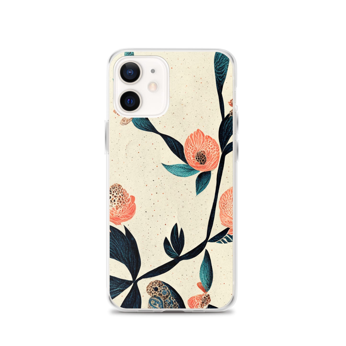 iPhone Case - Paisley Flowers on Speckled Ivory