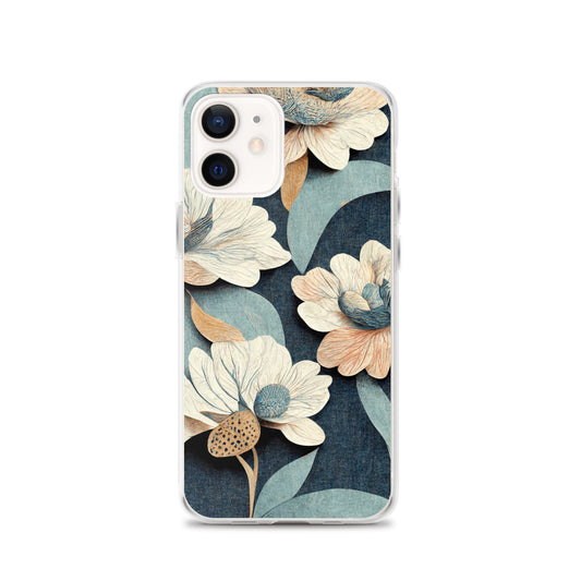 iPhone Case - Floral on Muted Blues