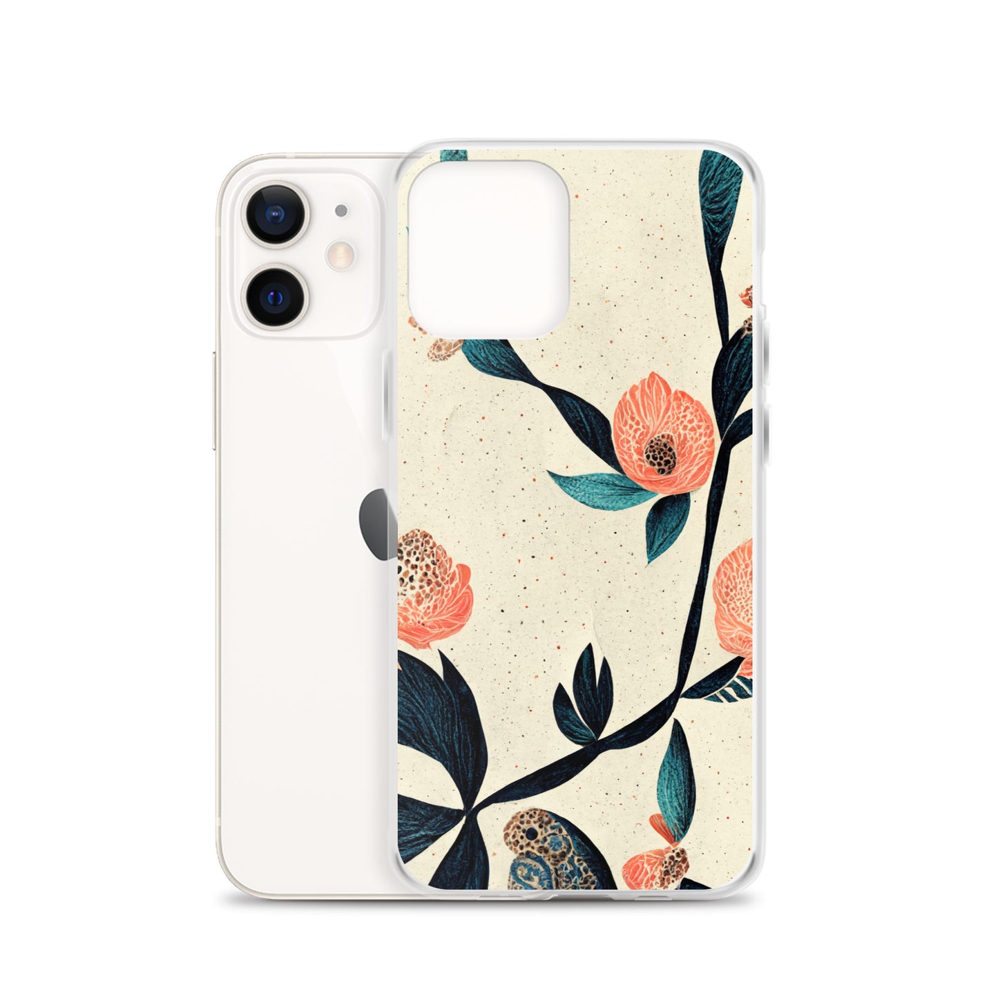 iPhone Case - Paisley Flowers on Speckled Ivory