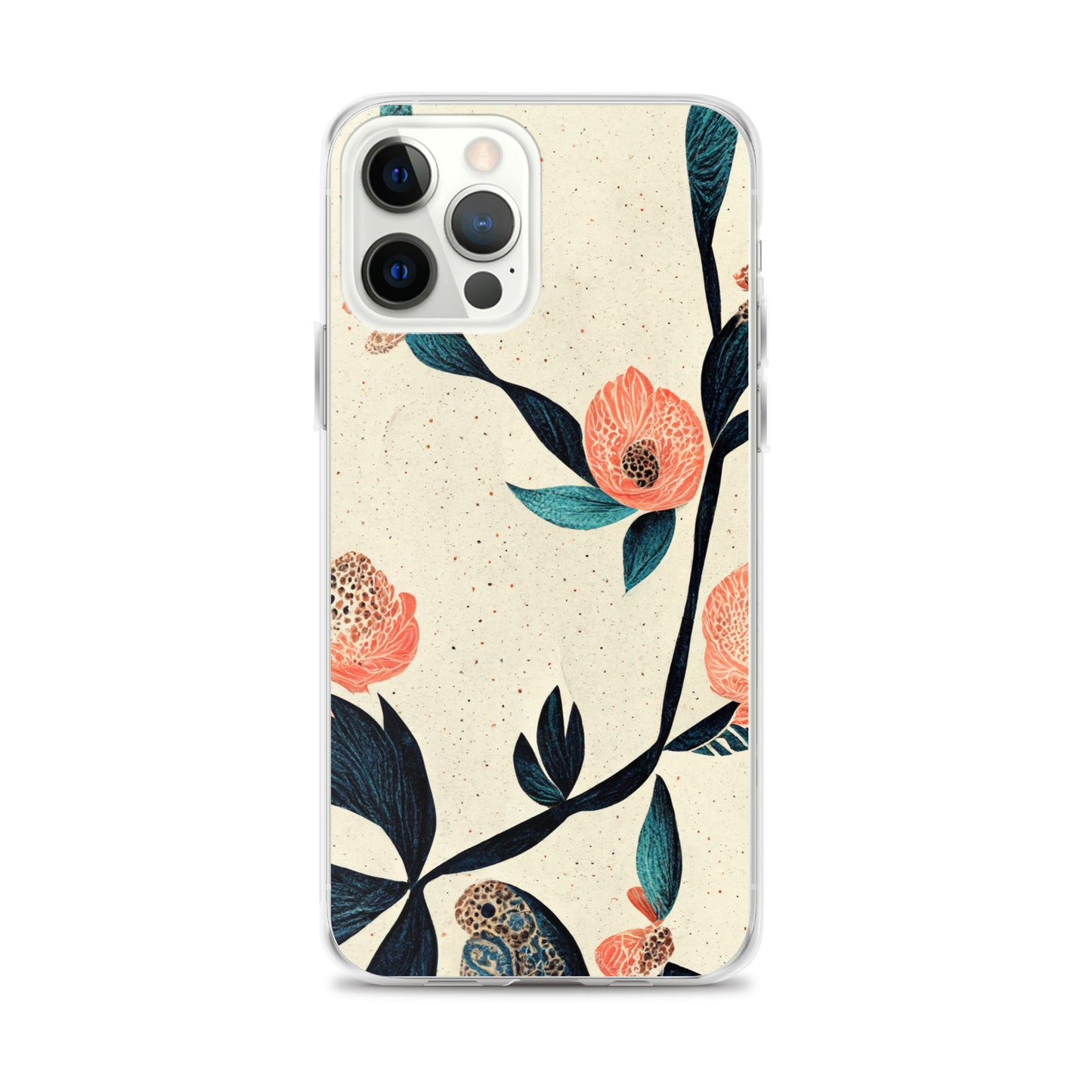 iPhone Case - Paisley Flowers on Speckled Ivory