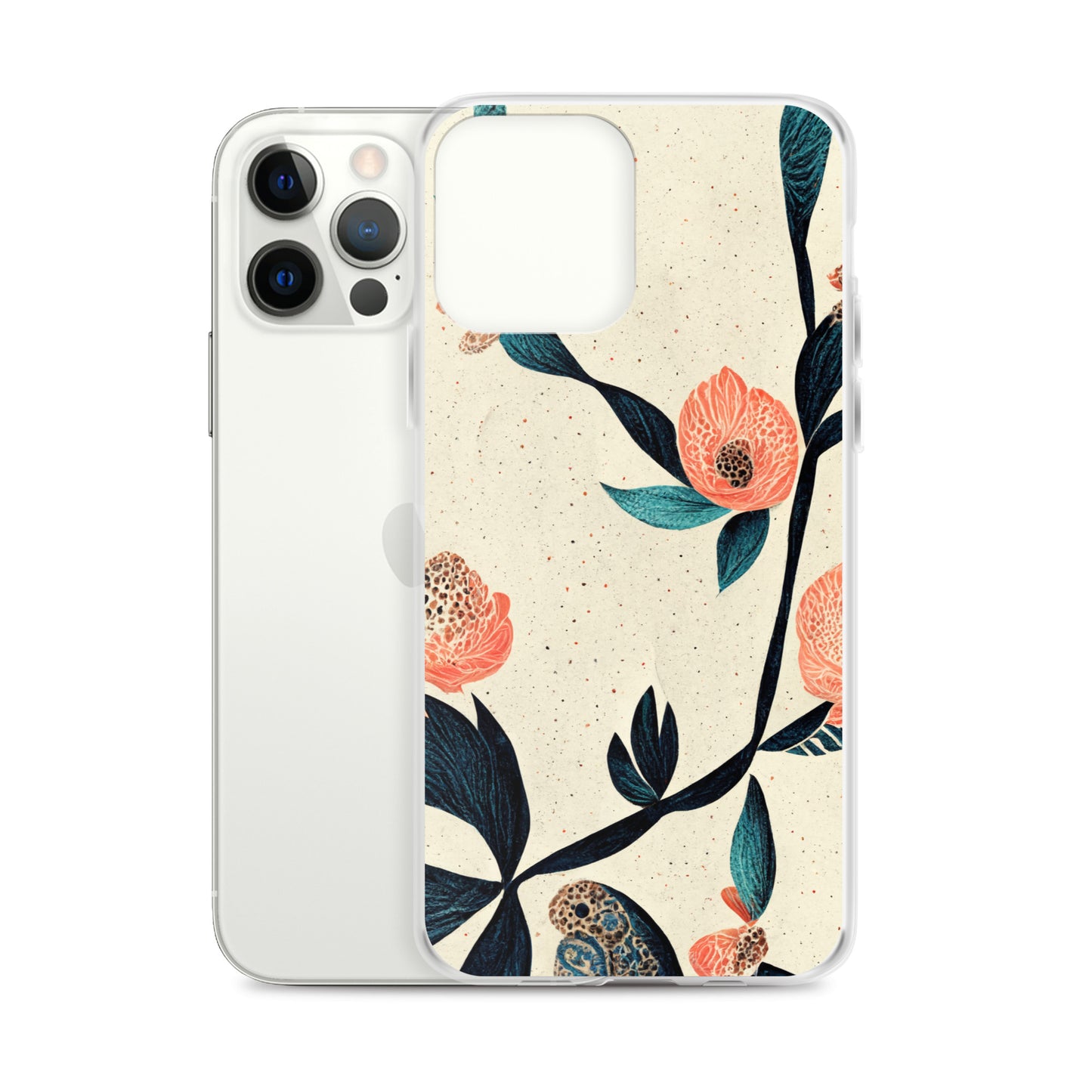 iPhone Case - Paisley Flowers on Speckled Ivory