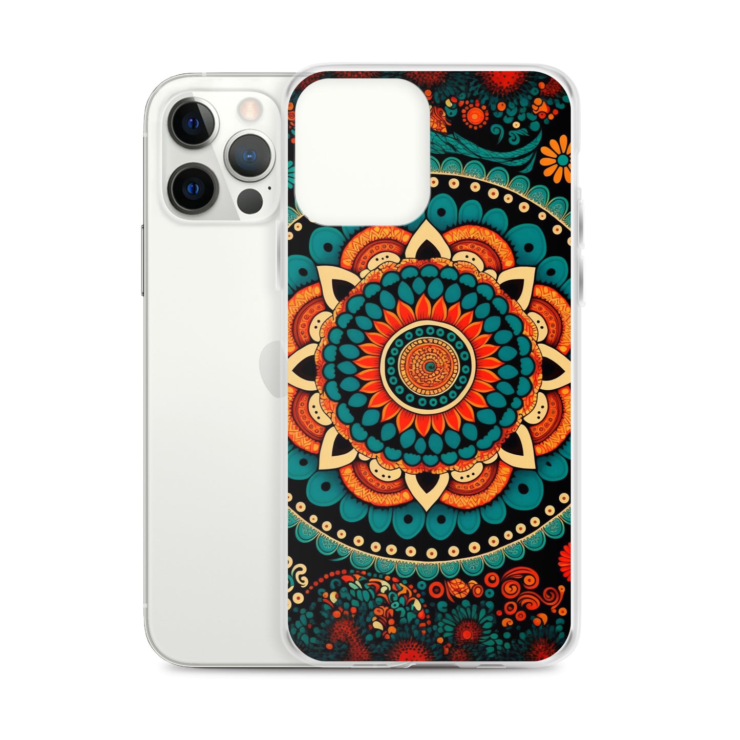 iPhone Case - Orange and Turquoise Mandala