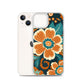 iPhone Case - Orange and Turquoise Blossom