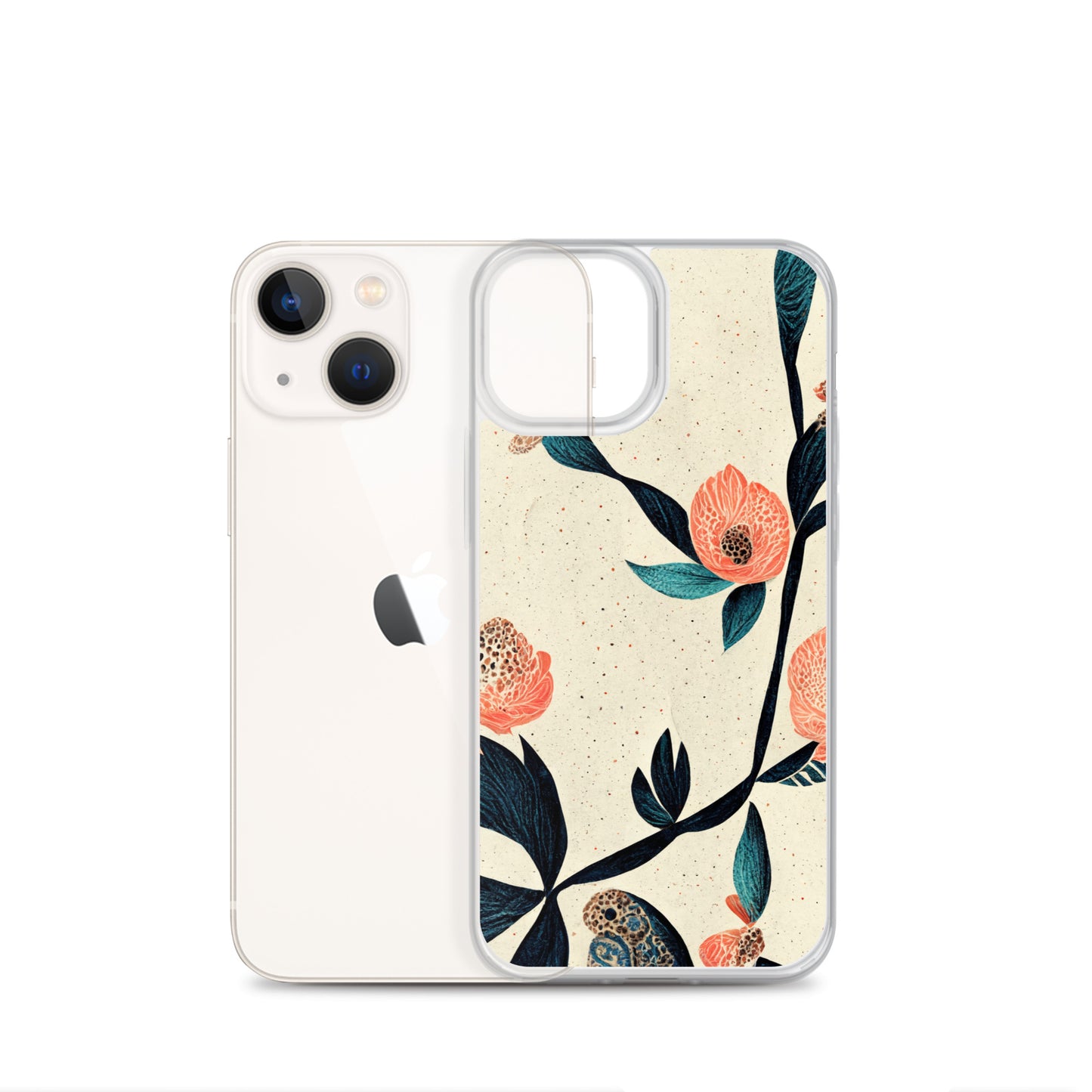 iPhone Case - Paisley Flowers on Speckled Ivory