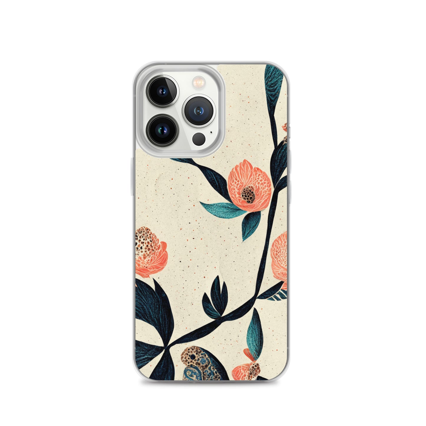 iPhone Case - Paisley Flowers on Speckled Ivory