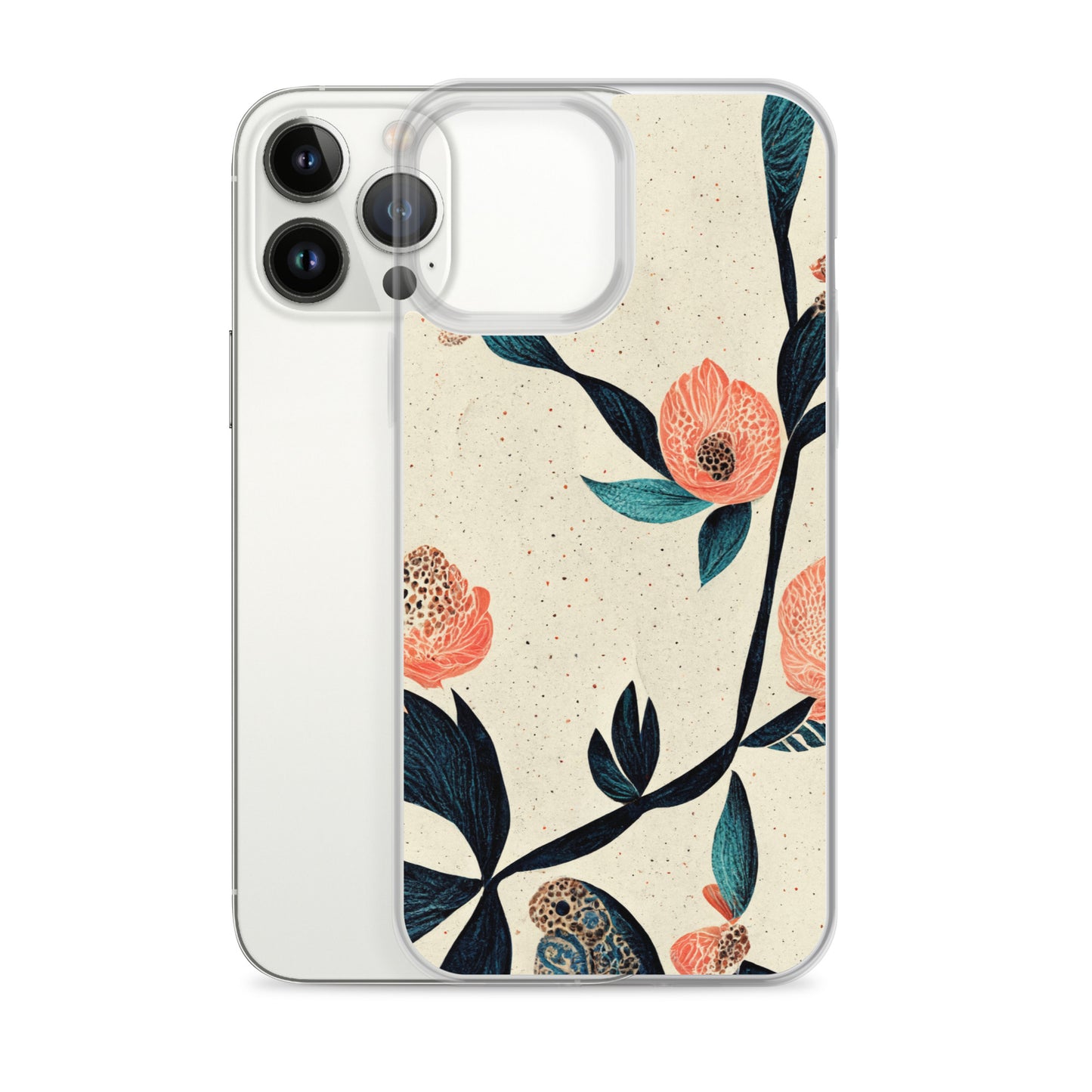 iPhone Case - Paisley Flowers on Speckled Ivory