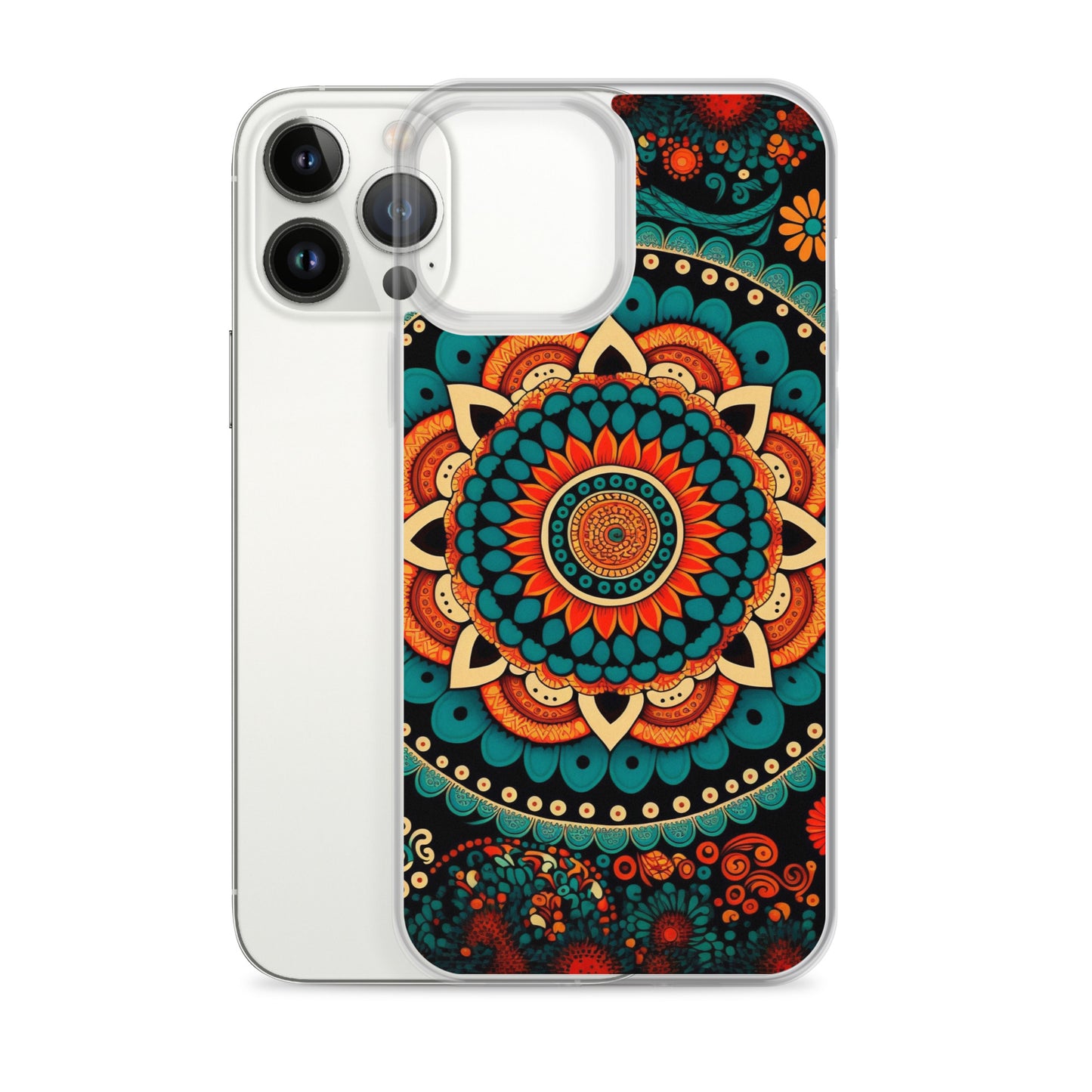 iPhone Case - Orange and Turquoise Mandala