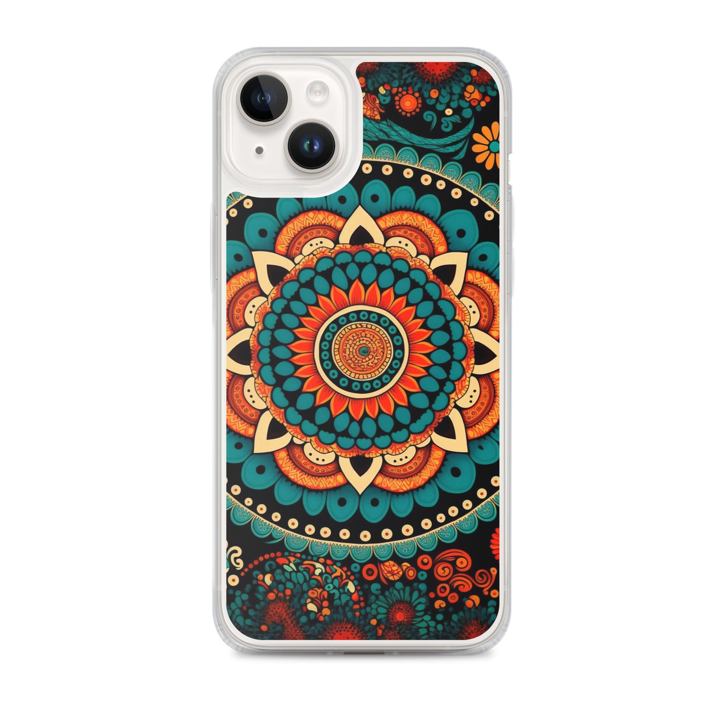 iPhone Case - Orange and Turquoise Mandala