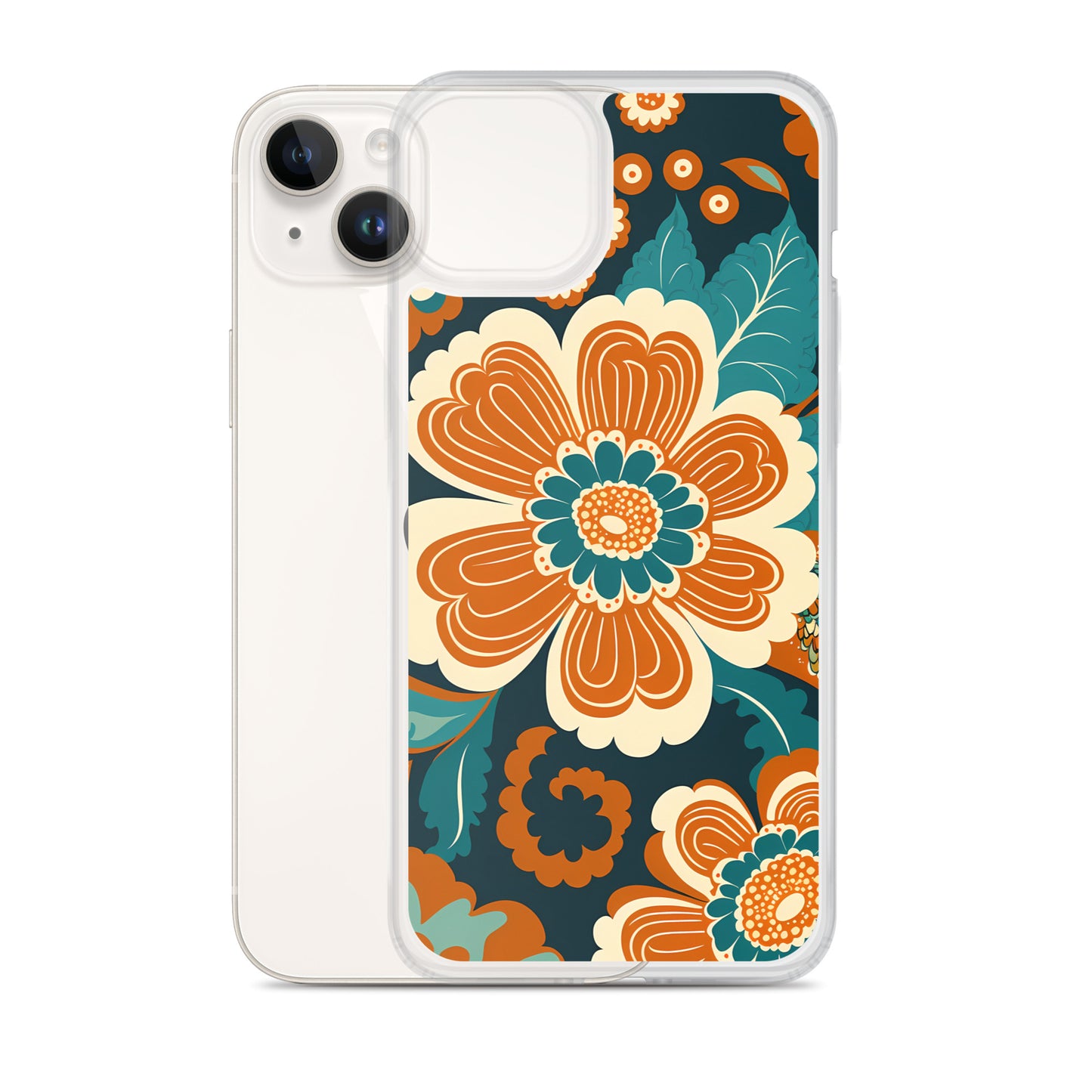 iPhone Case - Orange and Turquoise Blossom