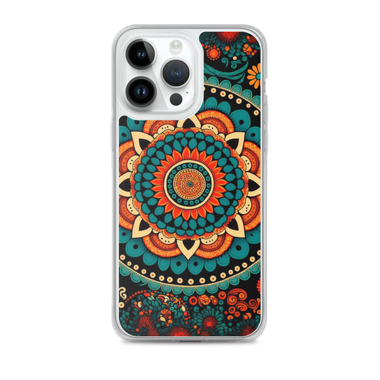 iPhone Case - Orange and Turquoise Mandala