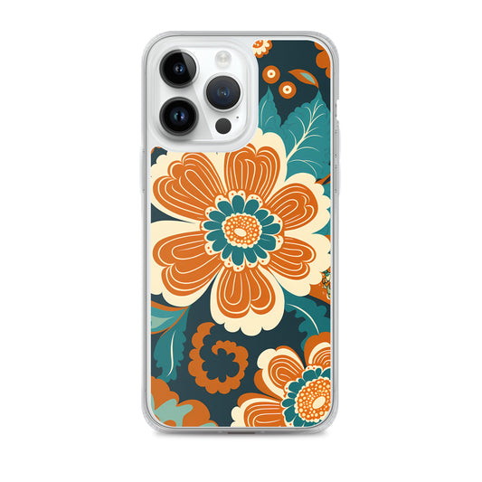 iPhone Case - Orange and Turquoise Blossom