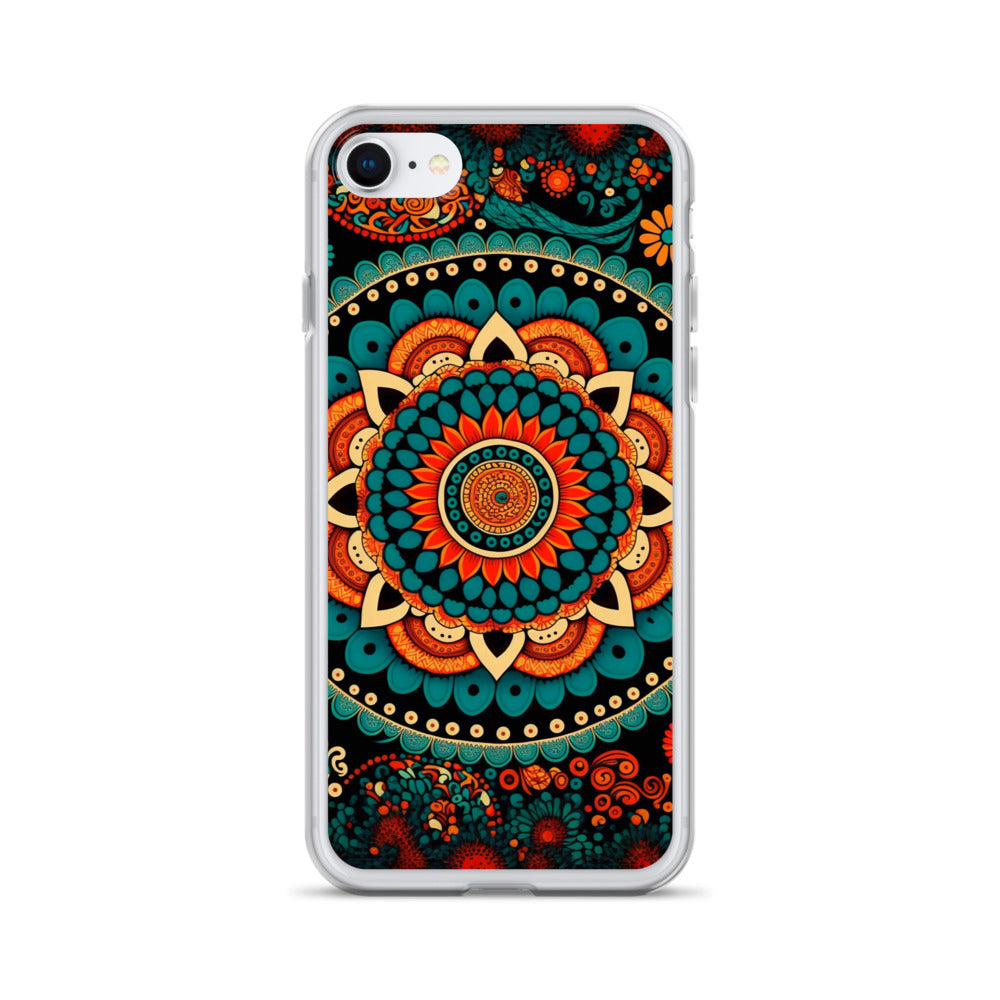 iPhone Case - Orange and Turquoise Mandala