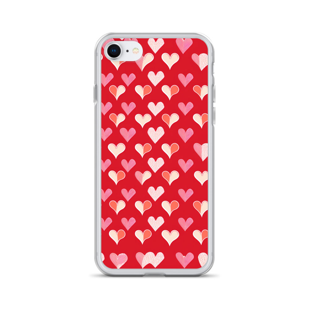 iPhone Case - Red and Pink Hearts