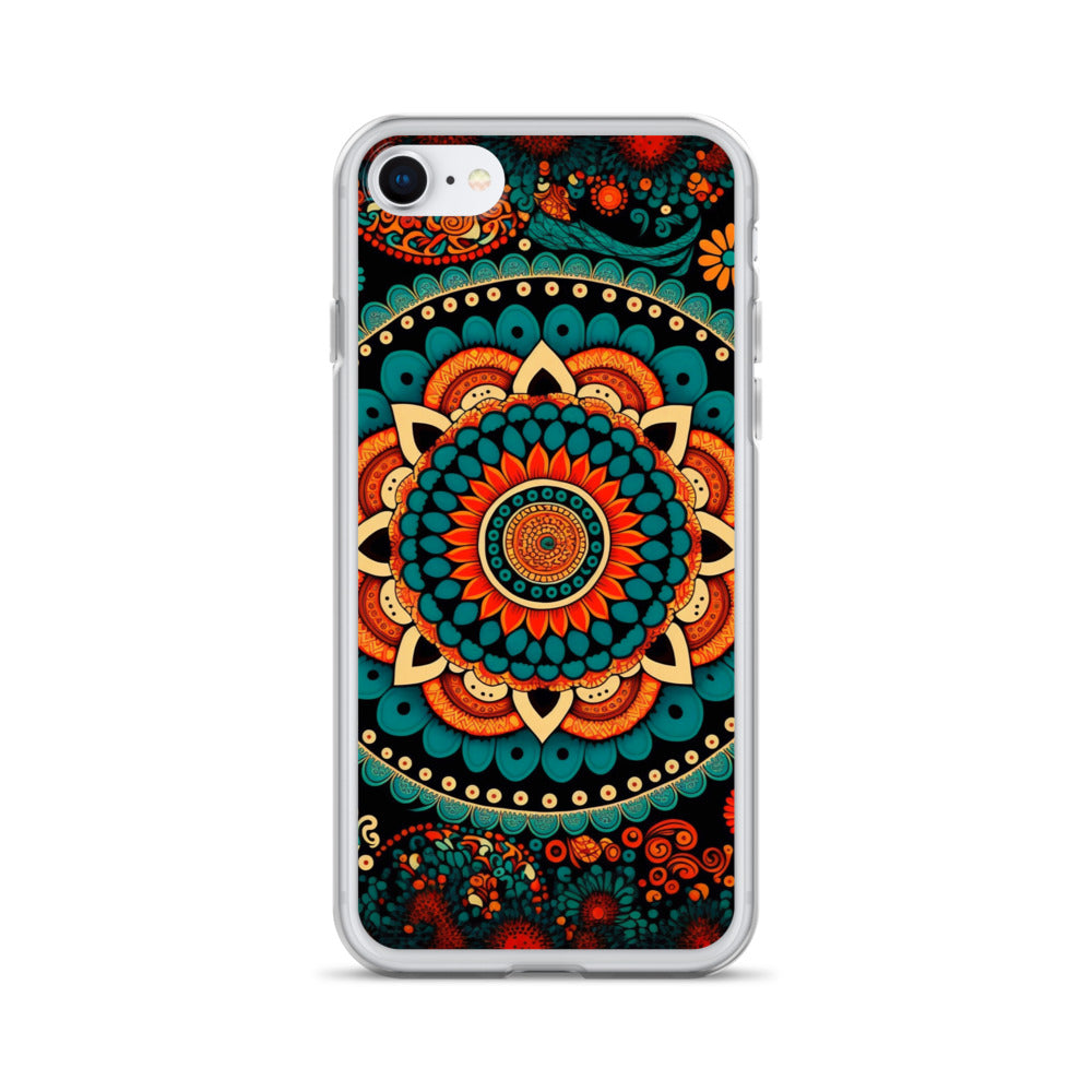 iPhone Case - Orange and Turquoise Mandala