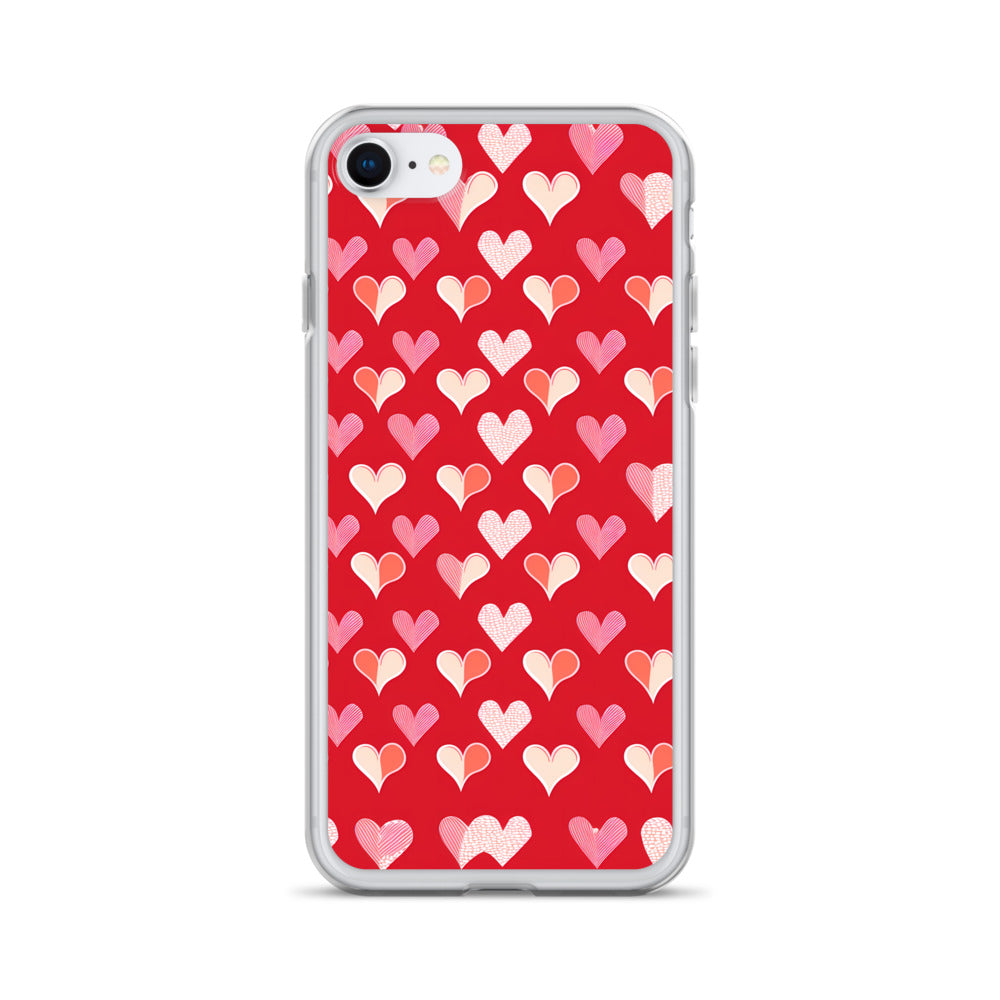iPhone Case - Red and Pink Hearts