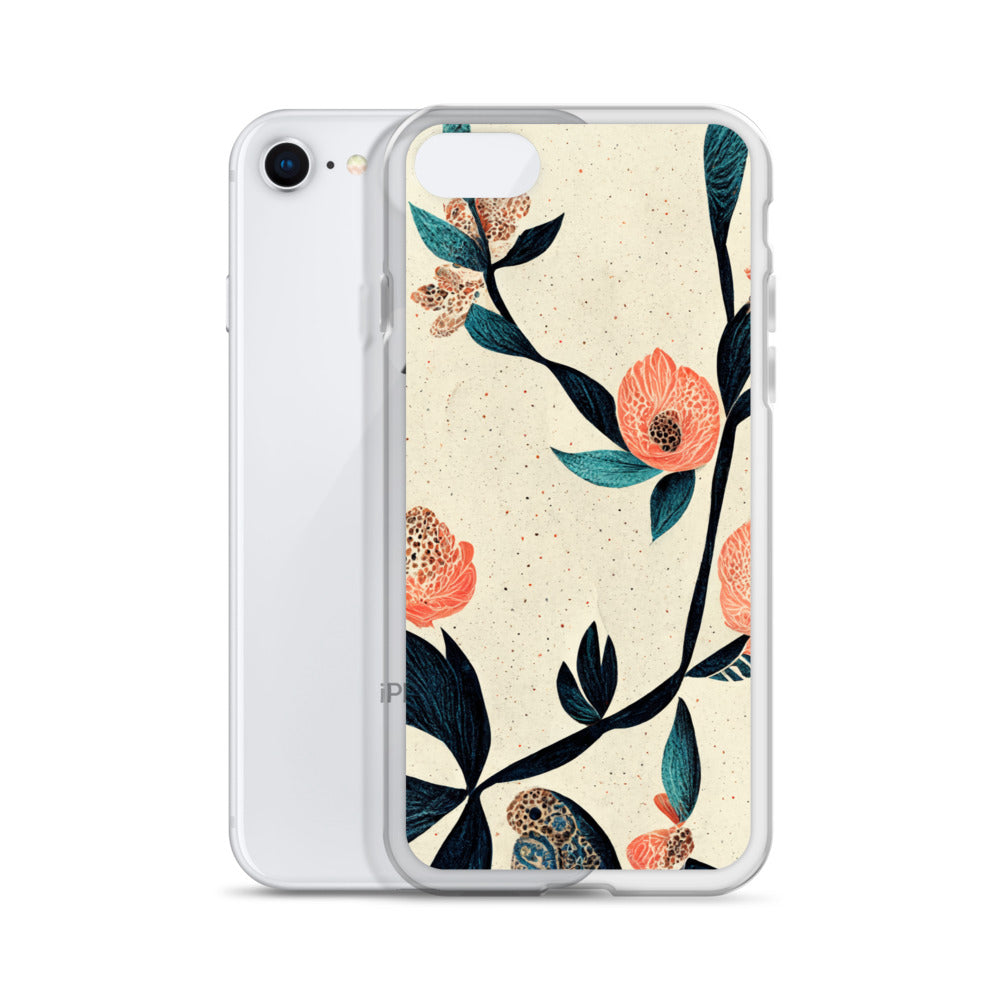 iPhone Case - Paisley Flowers on Speckled Ivory