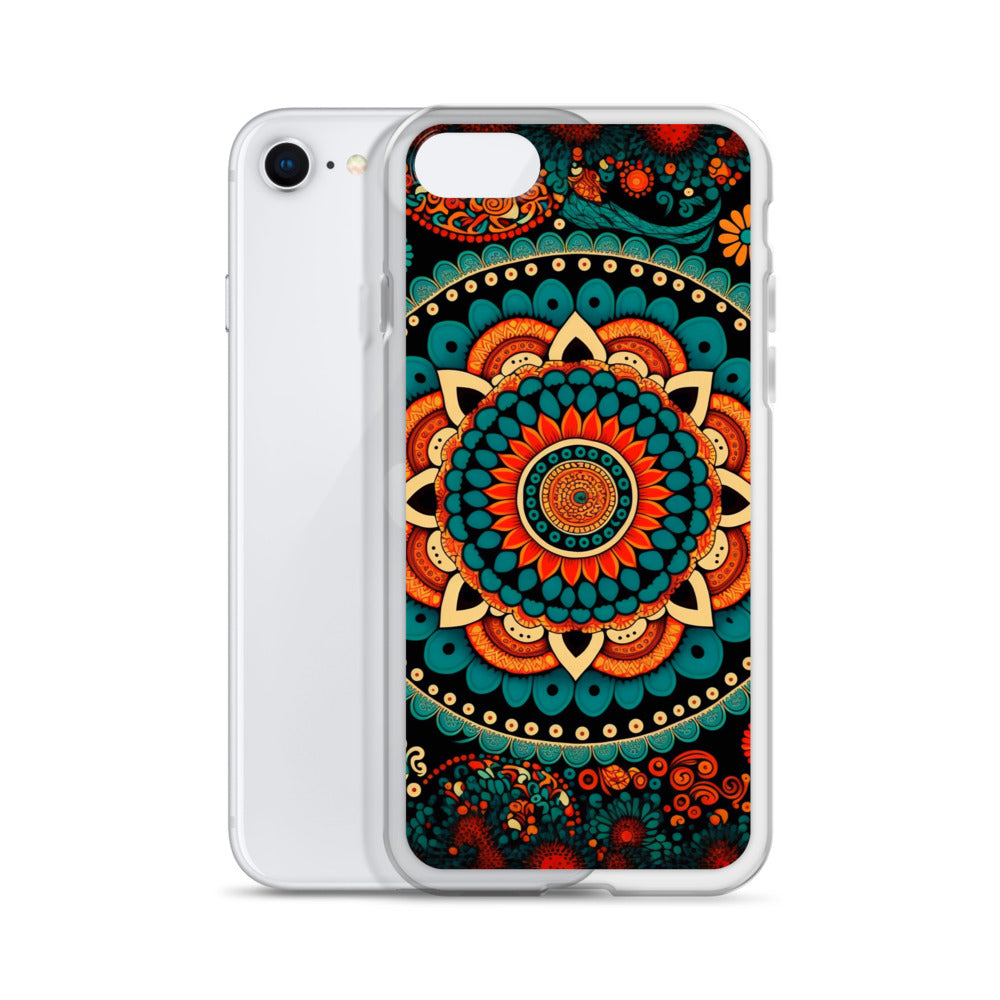 iPhone Case - Orange and Turquoise Mandala