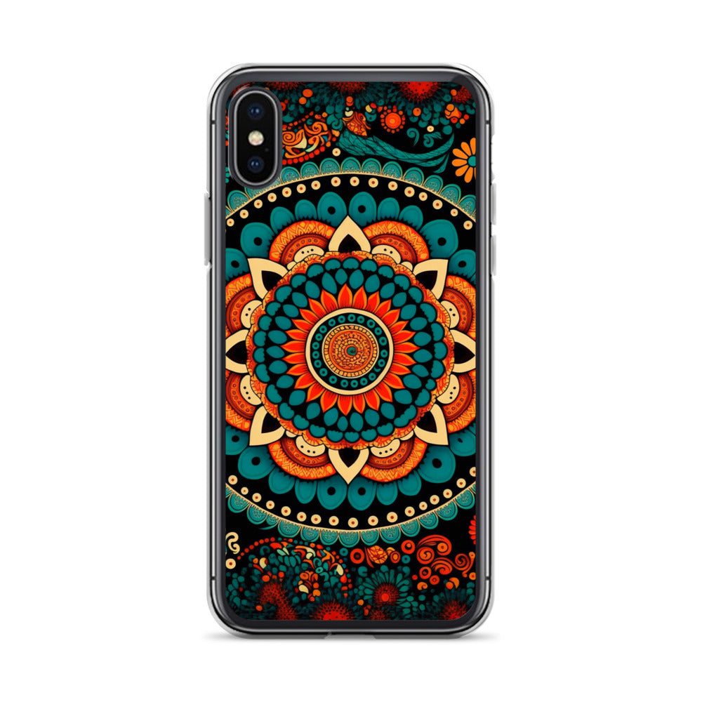 iPhone Case - Orange and Turquoise Mandala