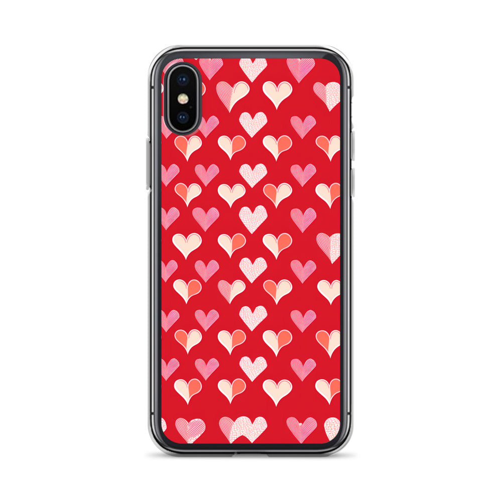 iPhone Case - Red and Pink Hearts