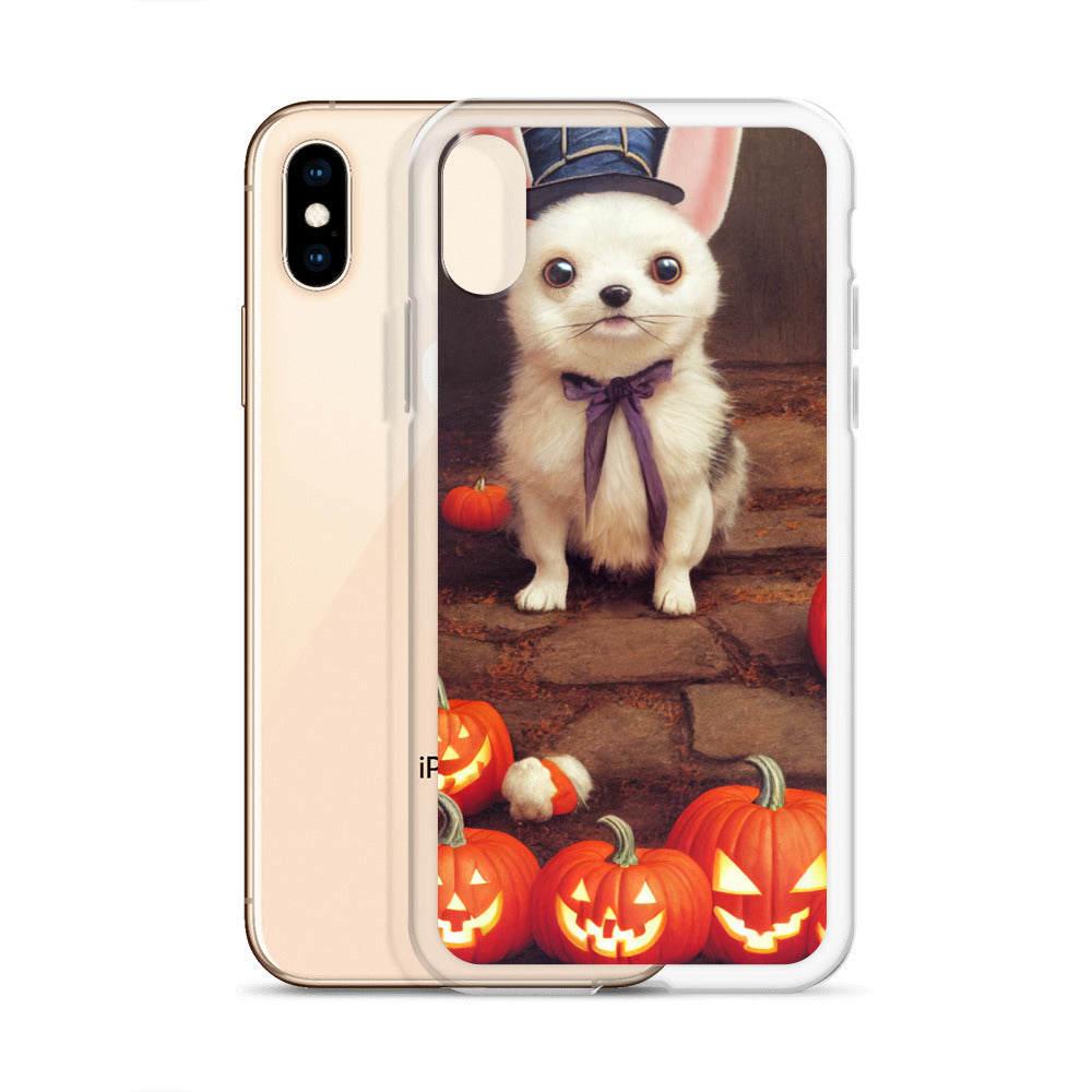 iPhone Case - Halloween Cute Pup with Purple Bow