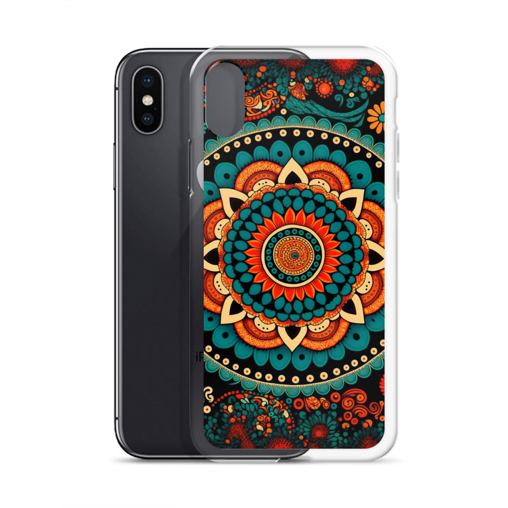 iPhone Case - Orange and Turquoise Mandala
