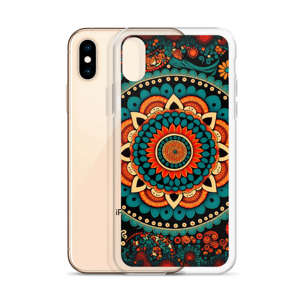 iPhone Case - Orange and Turquoise Mandala