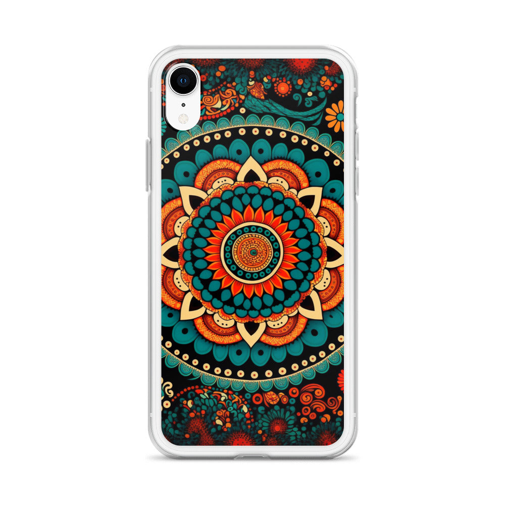 iPhone Case - Orange and Turquoise Mandala