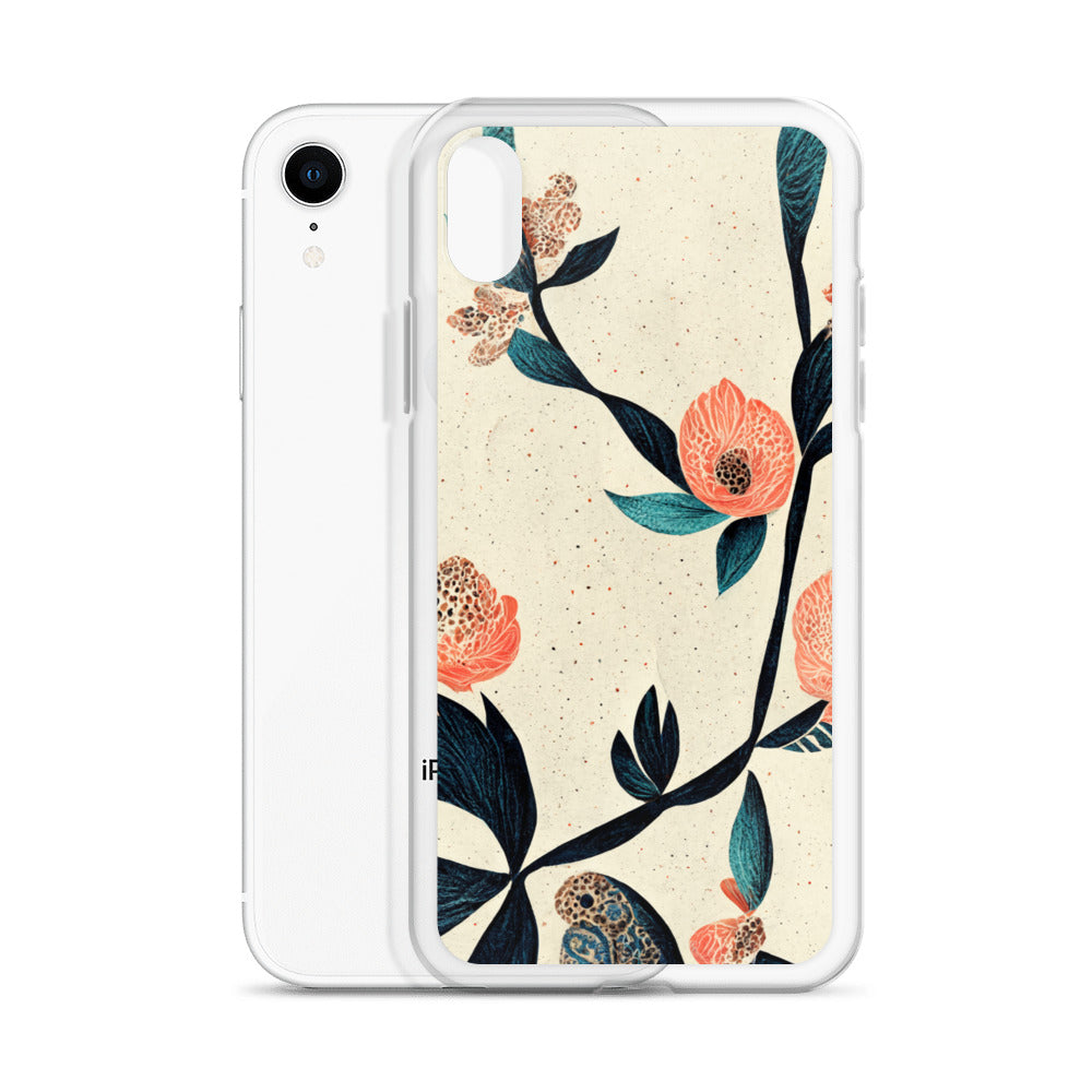 iPhone Case - Paisley Flowers on Speckled Ivory