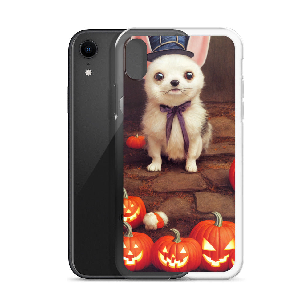 iPhone Case - Halloween Cute Pup with Purple Bow