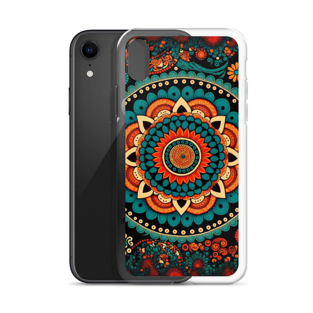 iPhone Case - Orange and Turquoise Mandala