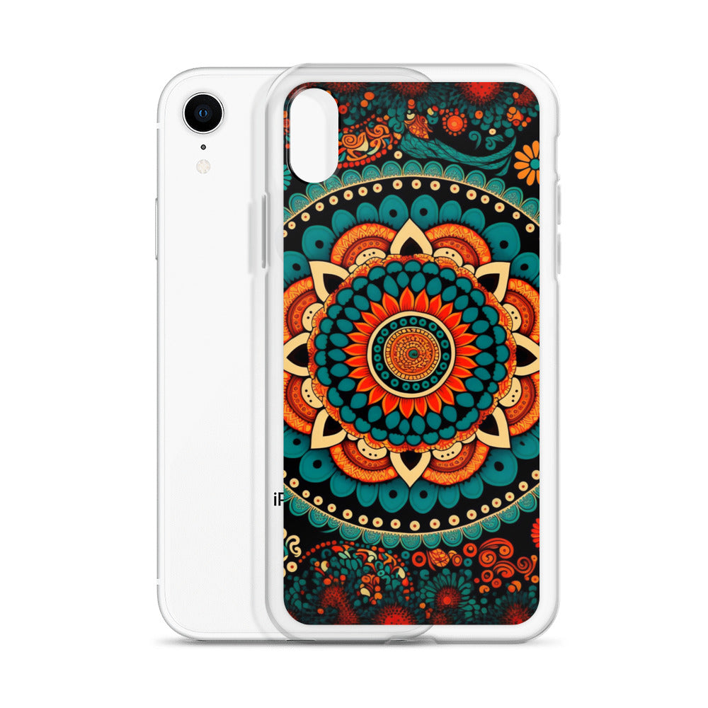 iPhone Case - Orange and Turquoise Mandala
