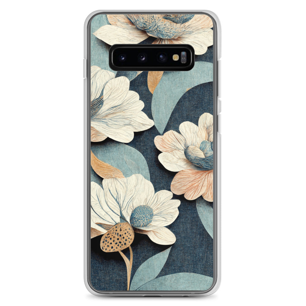 Samsung Case - Floral on Muted Blues