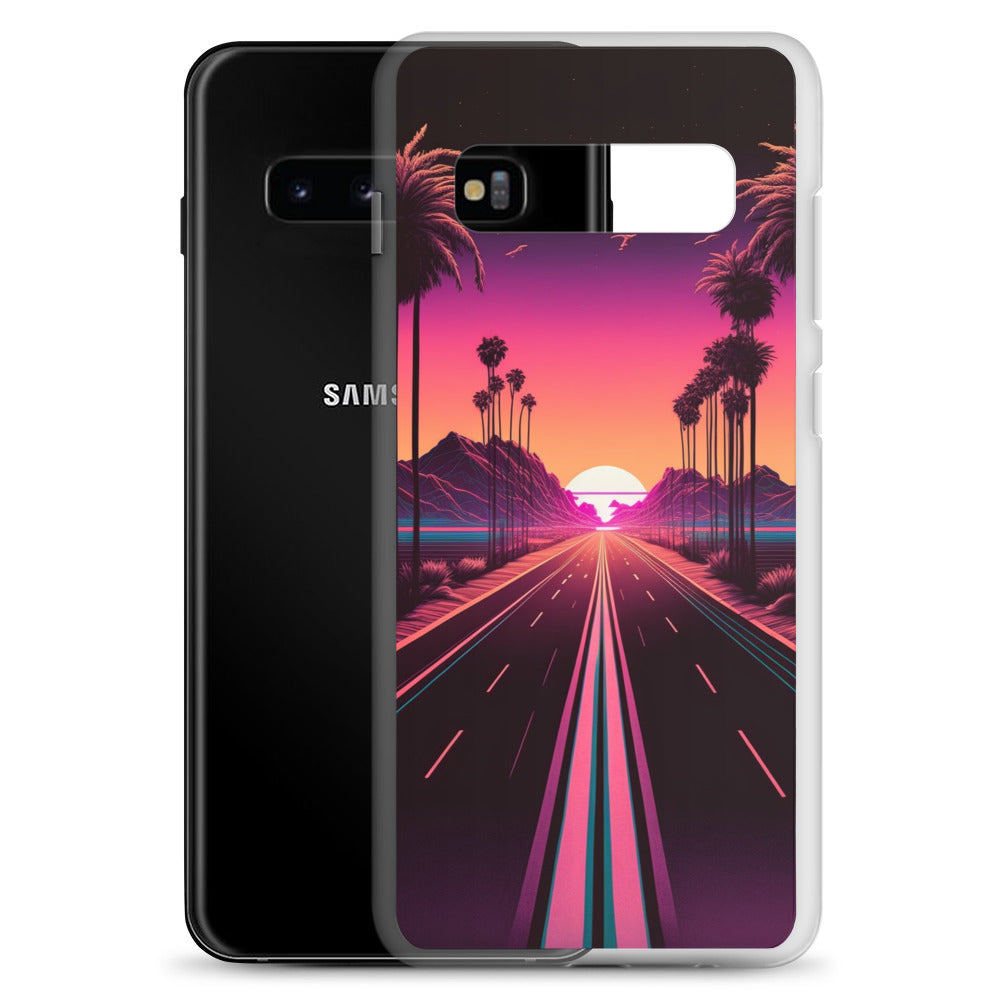 Samsung Case - Synthwave Mountain Sunset Highway