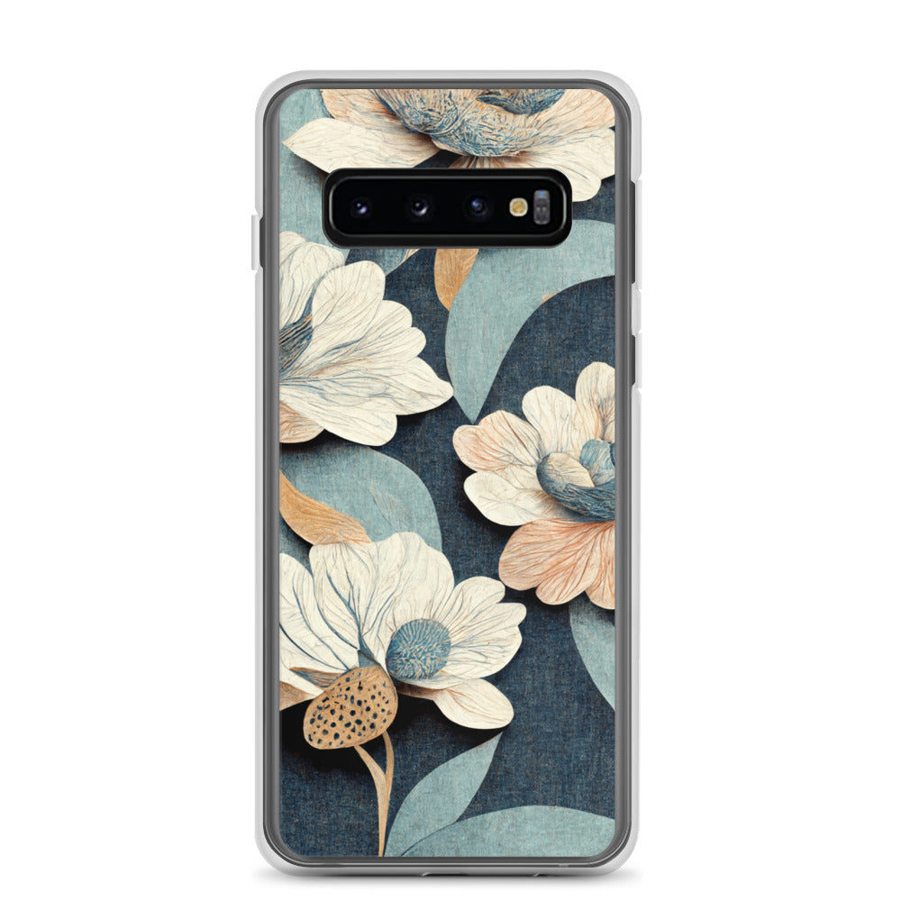 Samsung Case - Floral on Muted Blues