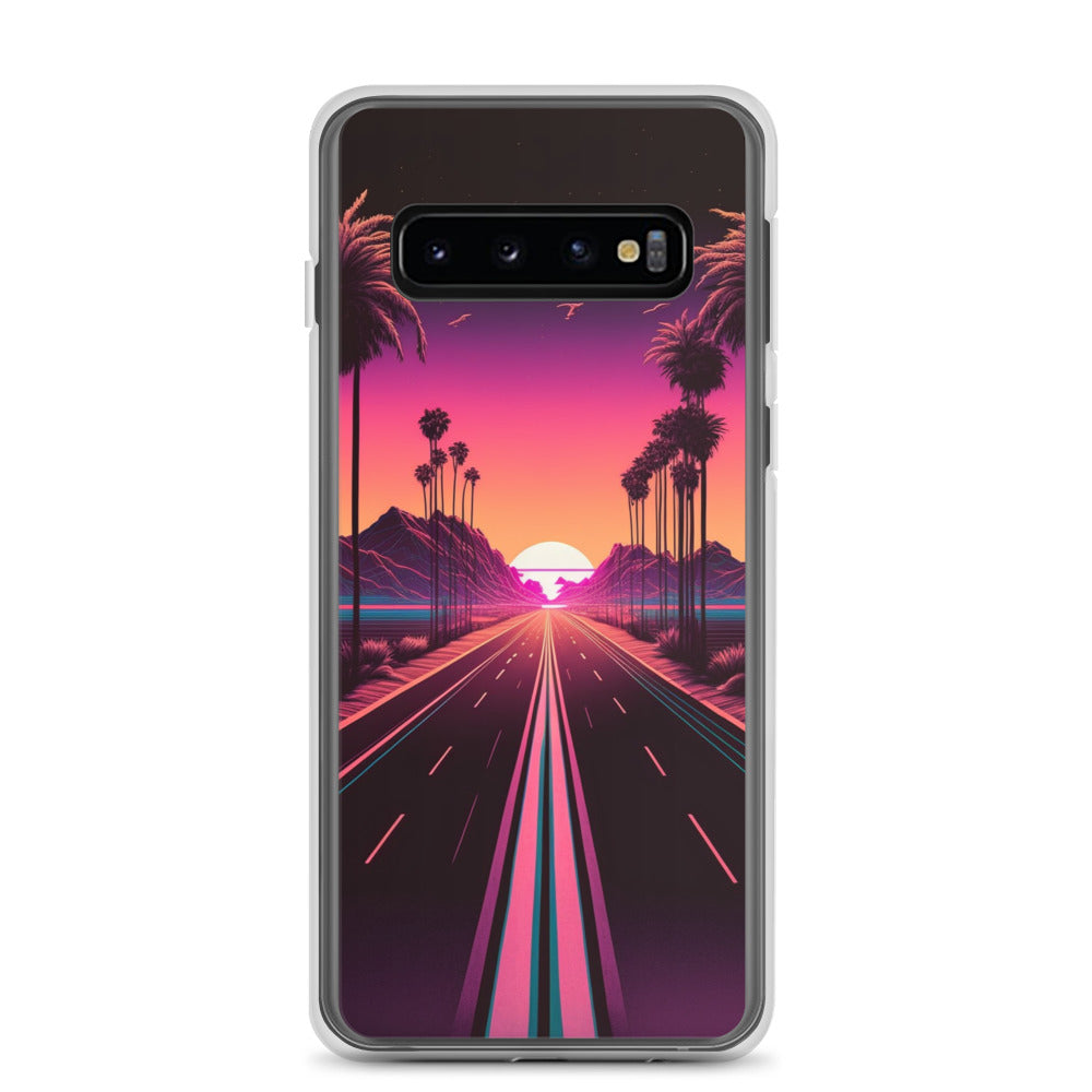 Samsung Case - Synthwave Mountain Sunset Highway
