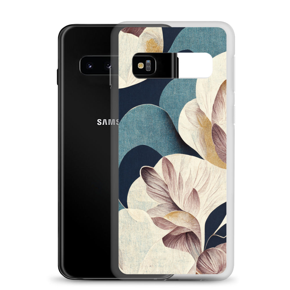 Samsung Case - Large Florals on Blue
