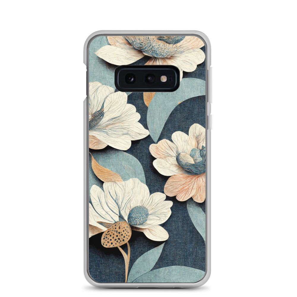Samsung Case - Floral on Muted Blues