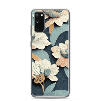 Samsung Case - Floral on Muted Blues