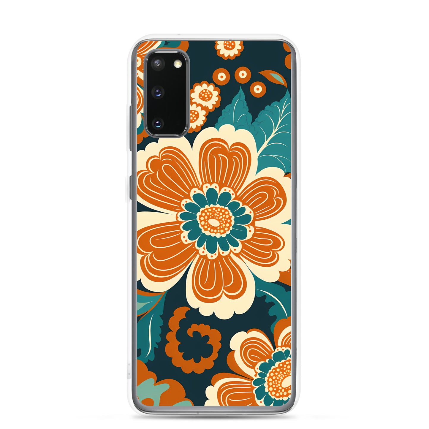 Samsung Case - Orange and Turquoise Blossom