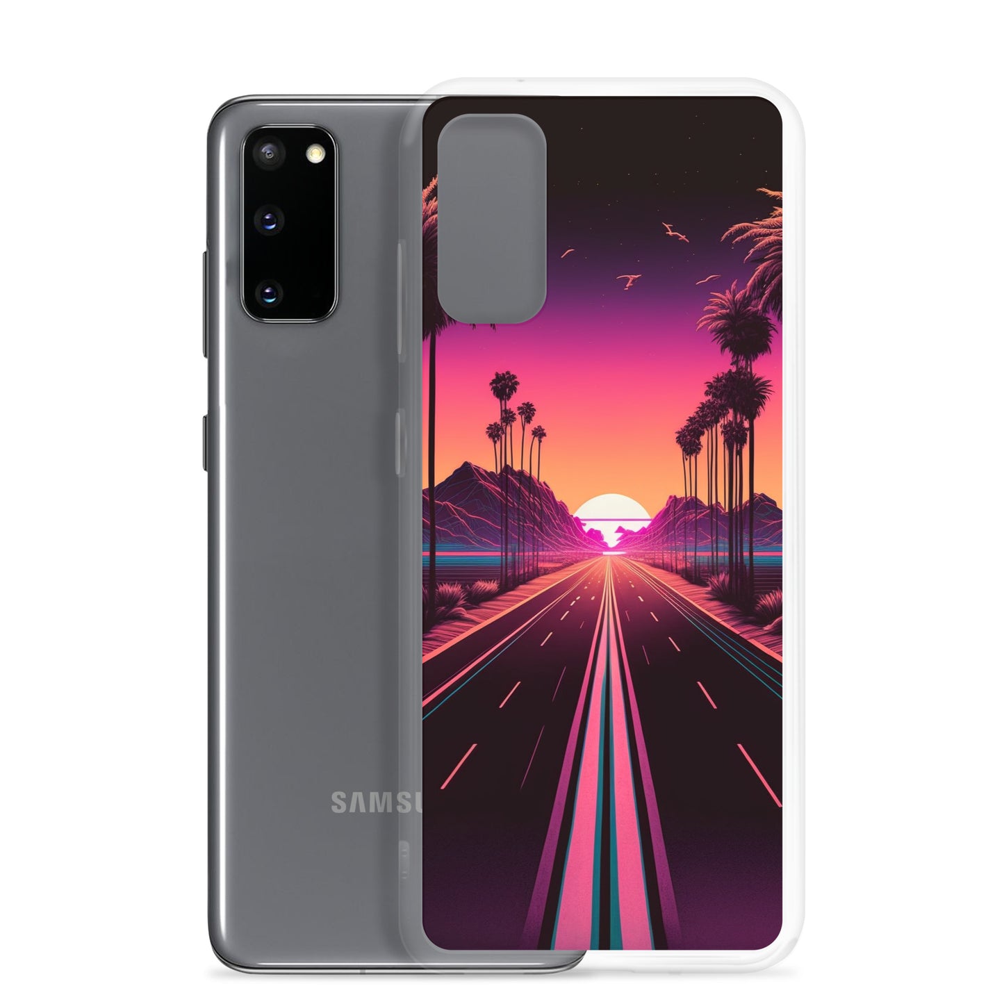 Samsung Case - Synthwave Mountain Sunset Highway