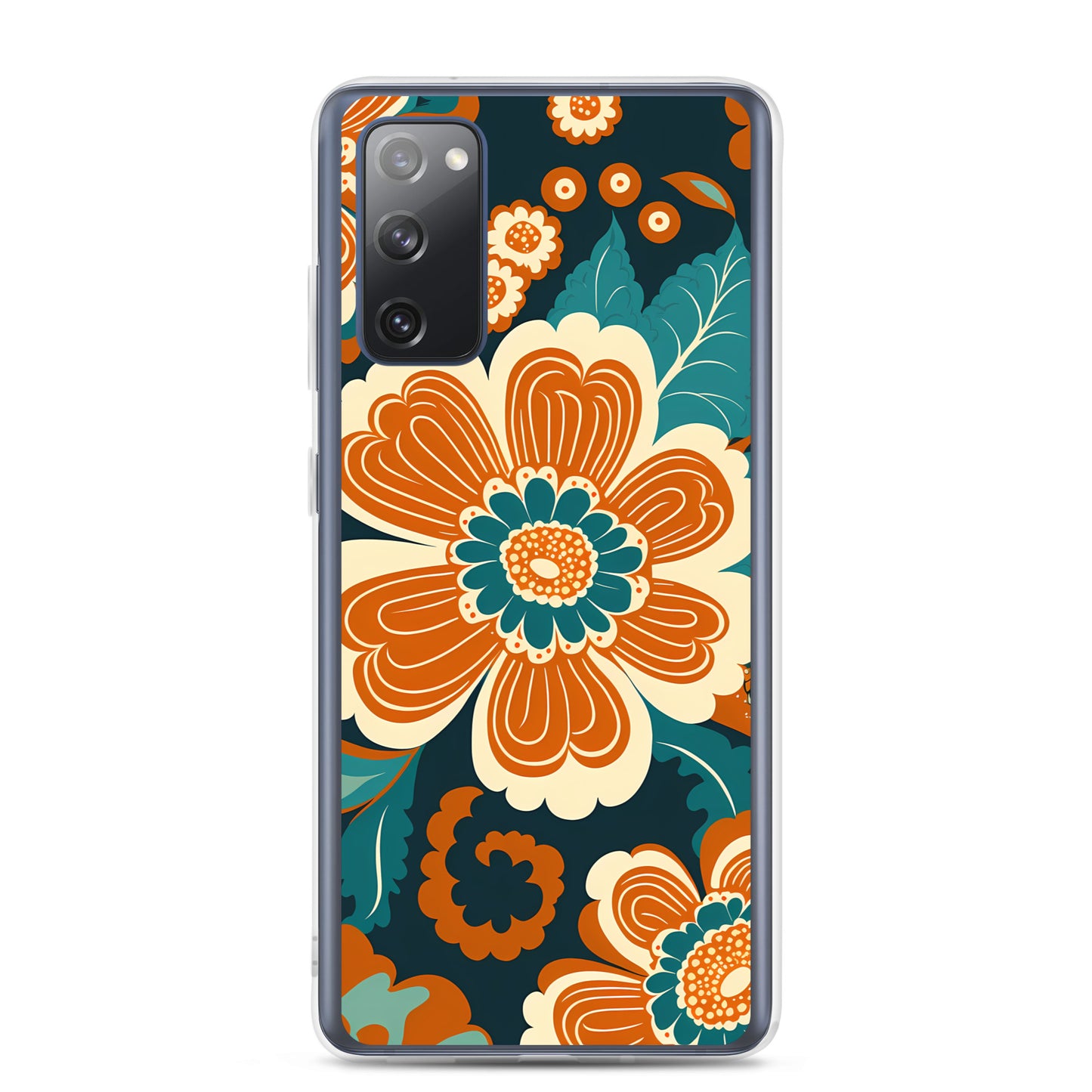 Samsung Case - Orange and Turquoise Blossom