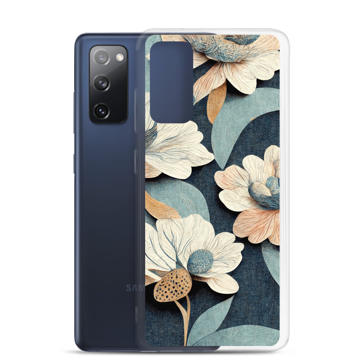 Samsung Case - Floral on Muted Blues