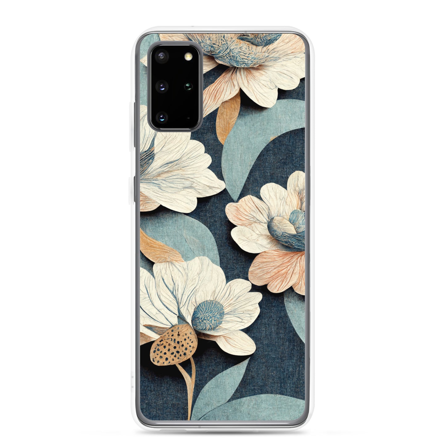 Samsung Case - Floral on Muted Blues