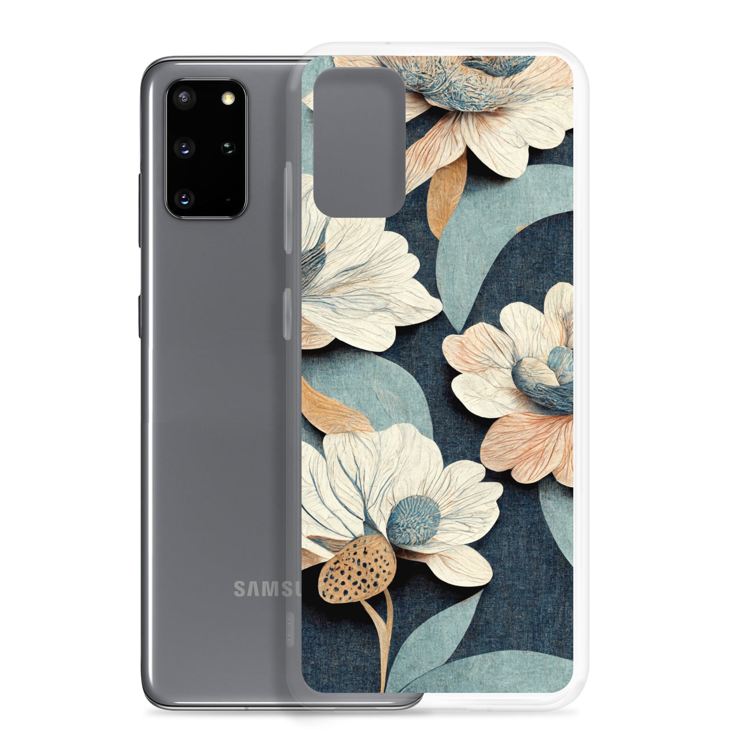 Samsung Case - Floral on Muted Blues