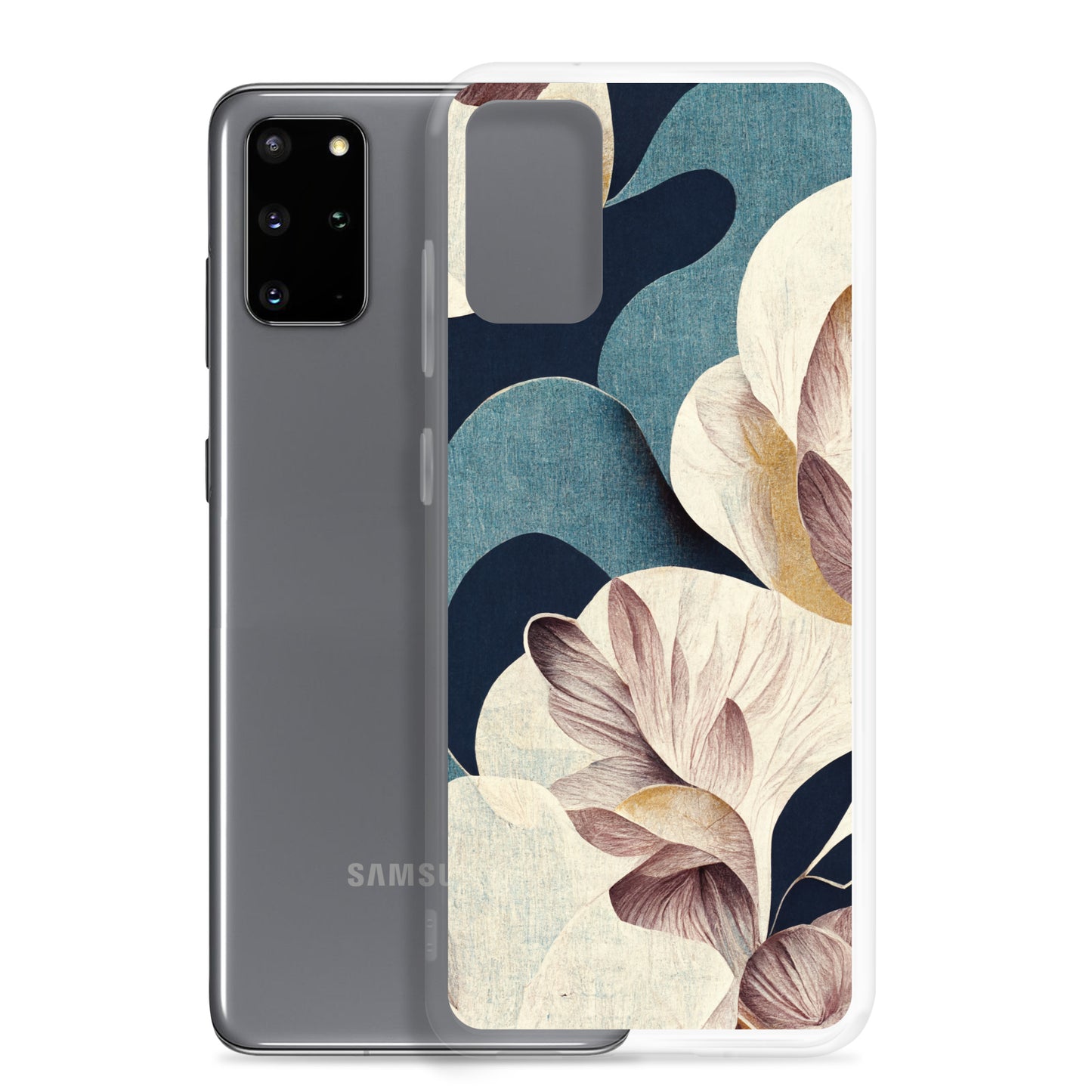 Samsung Case - Large Florals on Blue