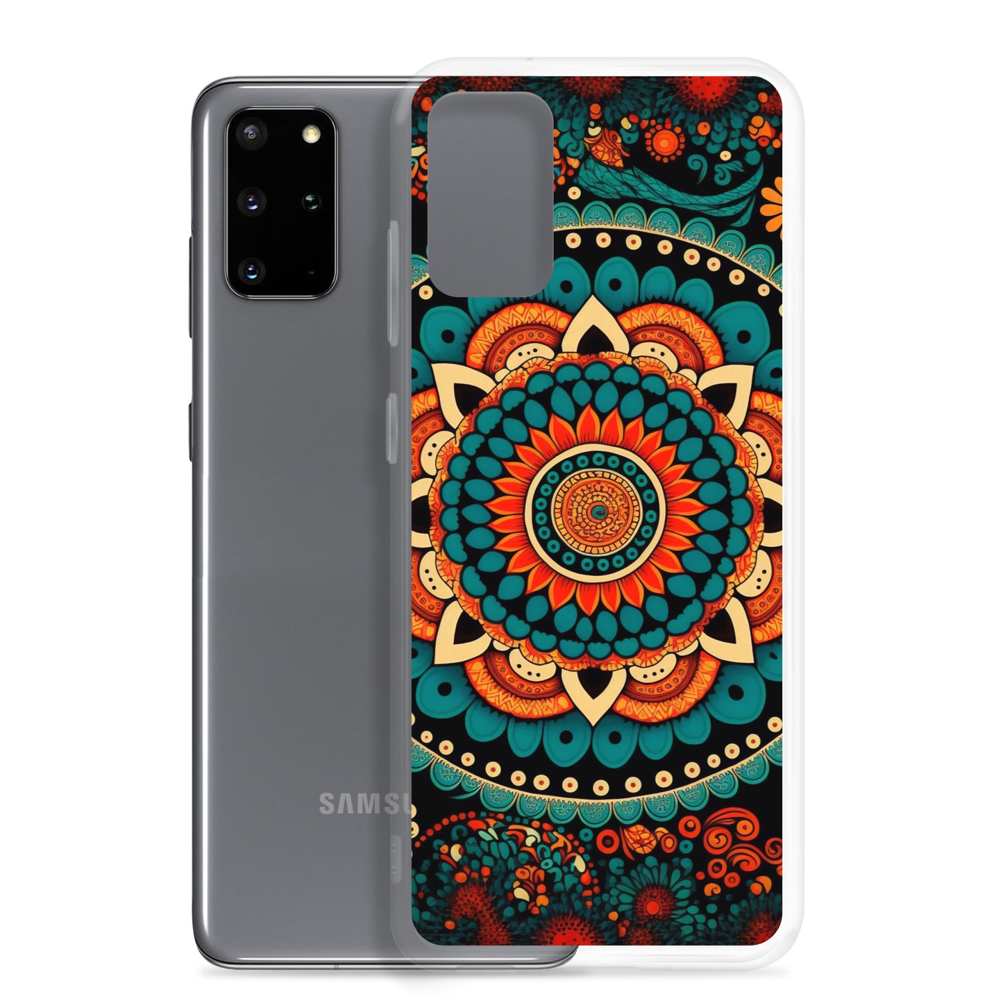 Samsung Case - Orange and Turquoise Mandala